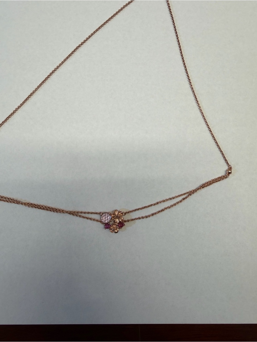 Pandora Rose Gold Multi-Crystal Pendant Necklace - Picture 2 of 5